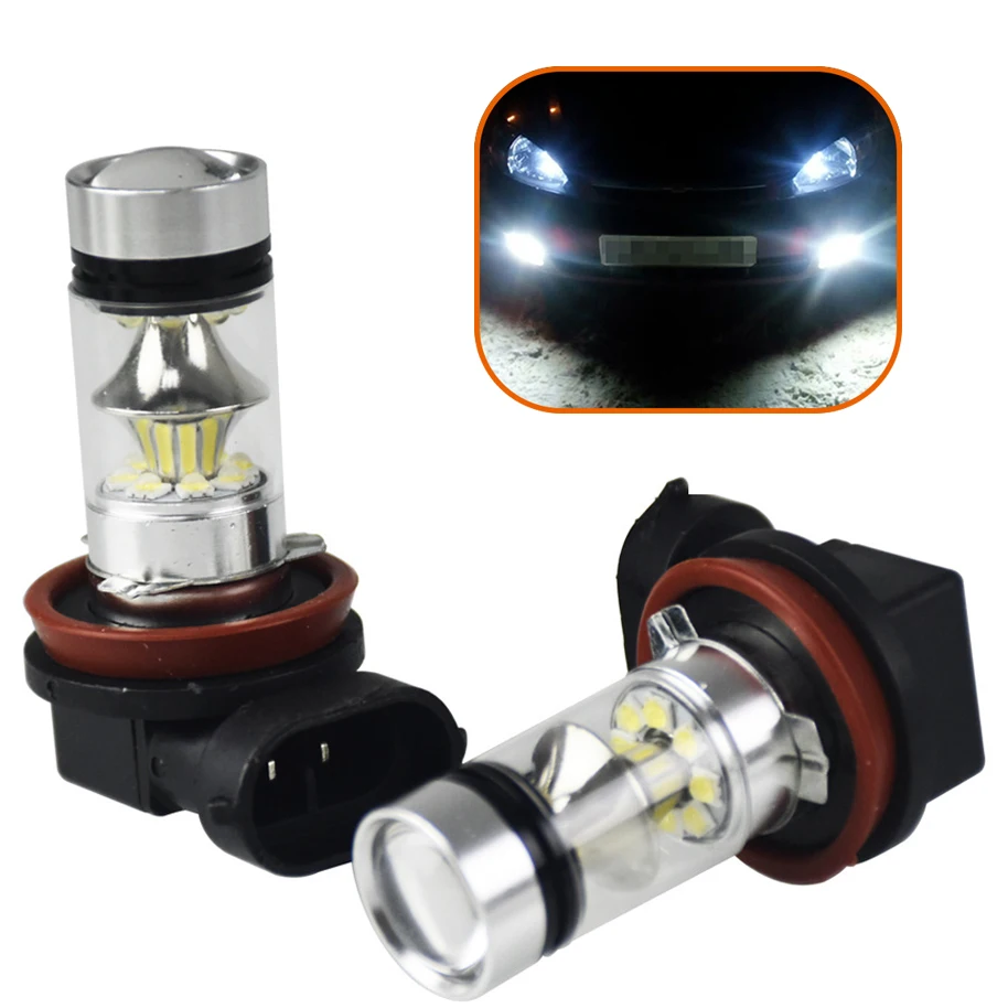 

2 PCS H8 H11 HB3 9005 HB4 9006 20 SMD Car Auto LED Fog DRL Daytime Running Light Bulb Lamp DC 12V 24V 6000k Super Bright White