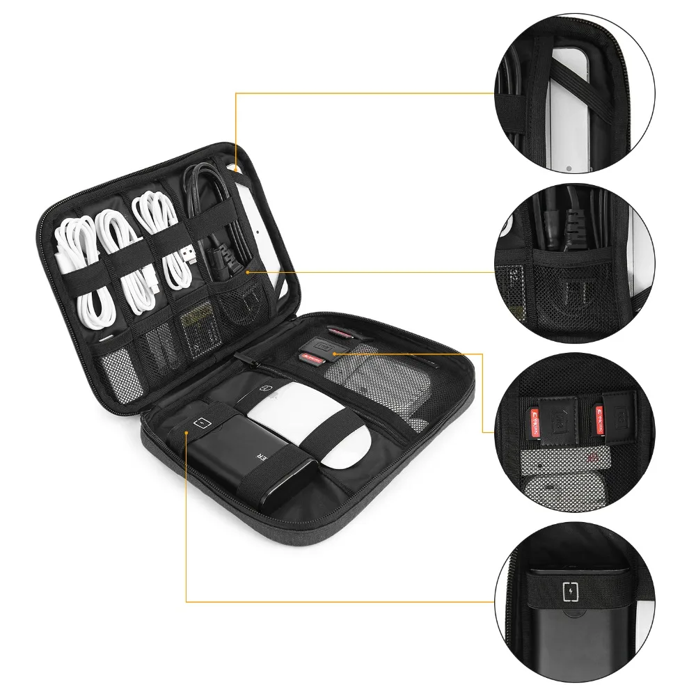 BAGSMART New Travel Electronic Accessories Organizer Portable Bags For USB Cables Waterproof Storage Bags for Ipad Mouse Charger BAGSMART New Travel Electronic Accessories Organizer Portable Bags For USB Cables Waterproof Storage Bags for Ipad Mouse Charger