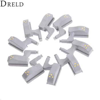 

DRELD 10pcs/lot Inner Led Cabinet Light for Universal Furniture Kitchen Bedroom Living Room Cupboard Closet Wardrobe Hinge light