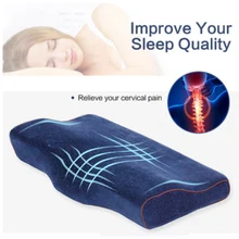 Comfortable Memory Foam Pillow Neck Massage Ergonomic Curve Cervical Orthopedic Neck Bed Sleeping Head Cushion Pillow