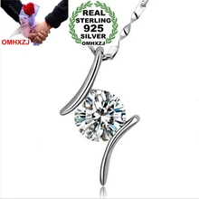 OMHXZJ Wholesale jewelry geometric woman kpop star fashion AAA Zircon 925 sterling silver NO Chain Necklace pendant Charms PE17