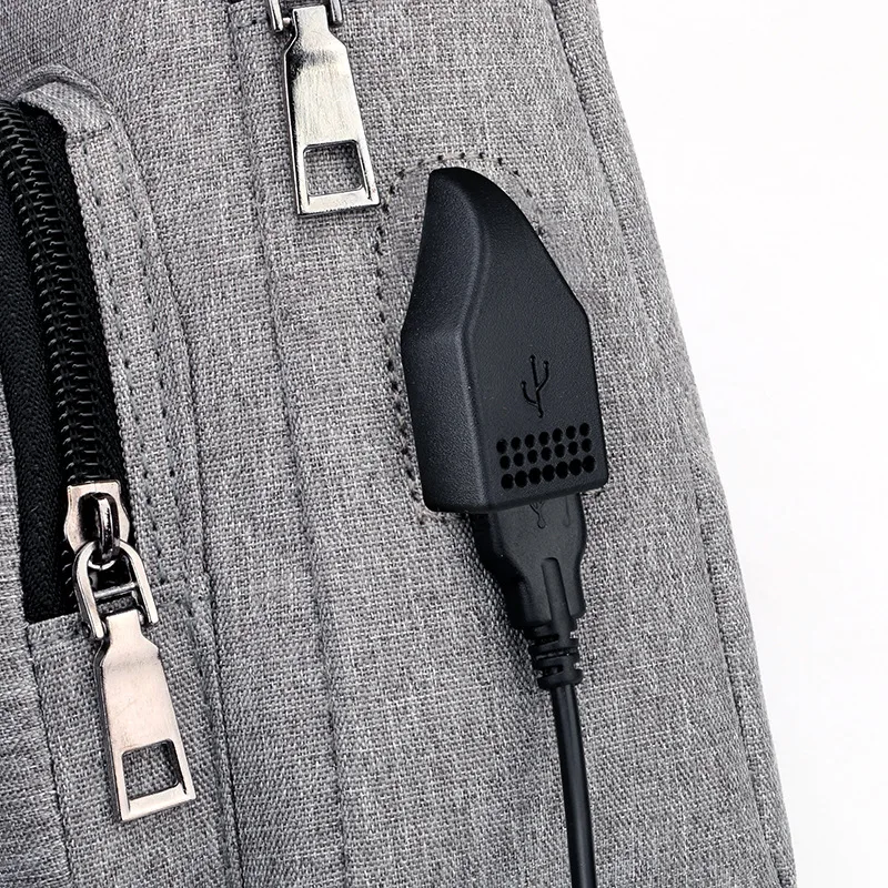 Повседневный мужской холщовый нагрудный рюкзак с USB однотонная мужская