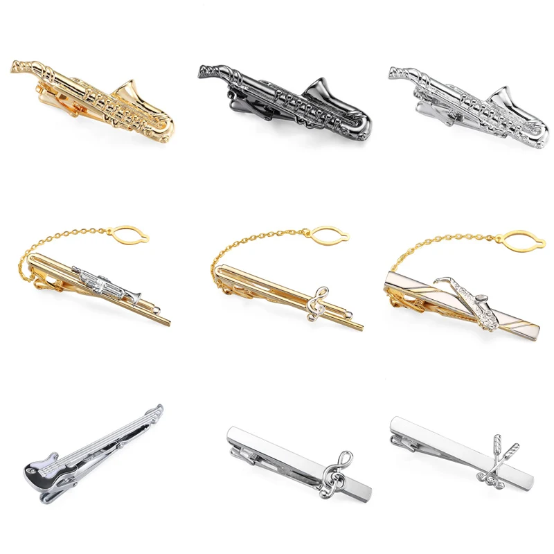 

High quality men's shirt necktie clip, brand new fashion symbol necktie / Sax / Violin tie clip