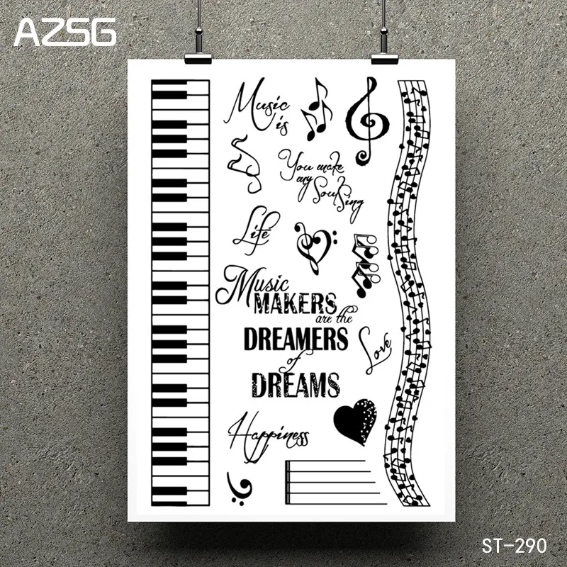 

Music Keyboard Symbol Transparent Clear Stamp/Seal for DIY Scrapbooking/photo Album Decorative Clear Stamp Sheets 11*16cm