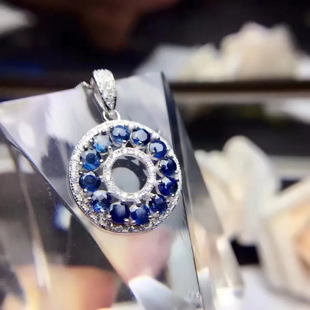 Верность естественно 3 мм сапфир s925 серебро круглыми подвесками модные fine jewelry gfit для женщин натуральный синий драгоценный камень