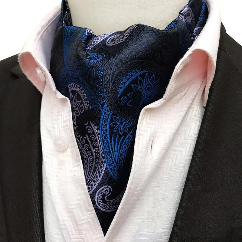 YISHLINE Мужской Шелковый шейный платок Галстук Пейсли Цветочный формальный галстук аскотские Галстуки Scrunch самостоятельно британский джентльмен галстук Свадебная вечеринка