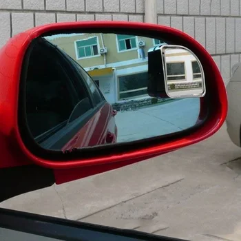 

Dewtreetali 2pc Universal Blind Spot Mirror Convex Wide Angle Rear Side View for Car Vehicle 3R-015B Silver