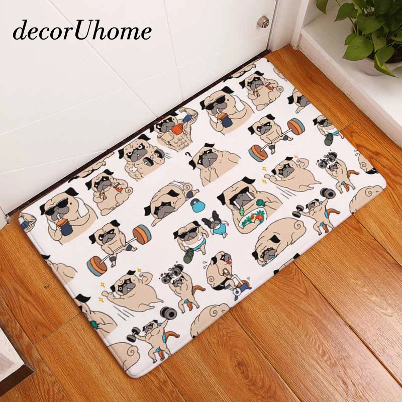 decorUhome Flannel Waterproof Welcome Floor Mat Cute Cartoon Bulldog Carpet Bedroom Rugs Decorative Stair Mats Home Decor Crafts decorUhome Flannel Waterproof Welcome Floor Mat Cute Cartoon Bulldog Carpet Bedroom Rugs Decorative Stair Mats Home Decor Crafts