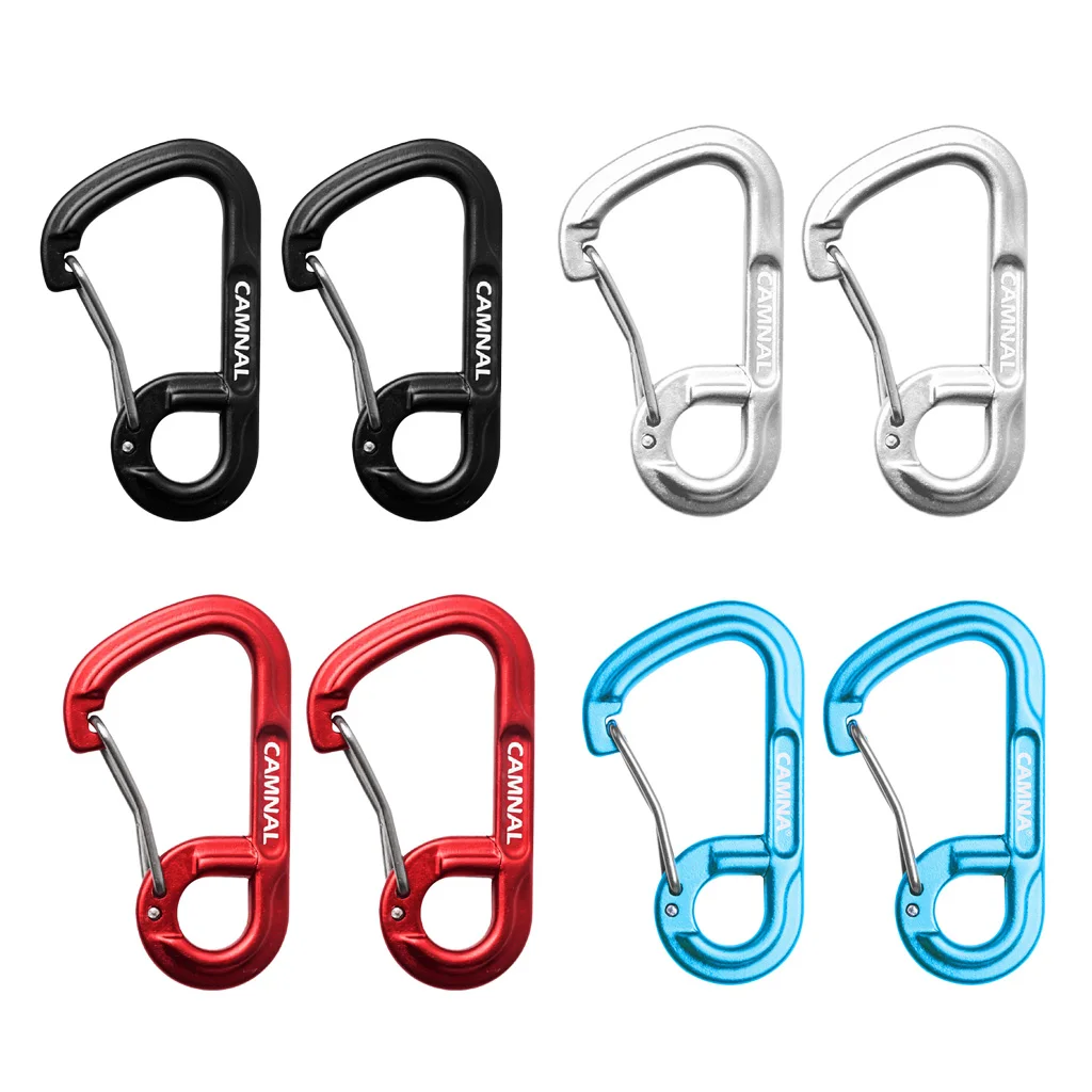 2X Metal Portable Camping Hiking DOUBLE 8-Shaped Carabiner Clip Hook Key Chain 