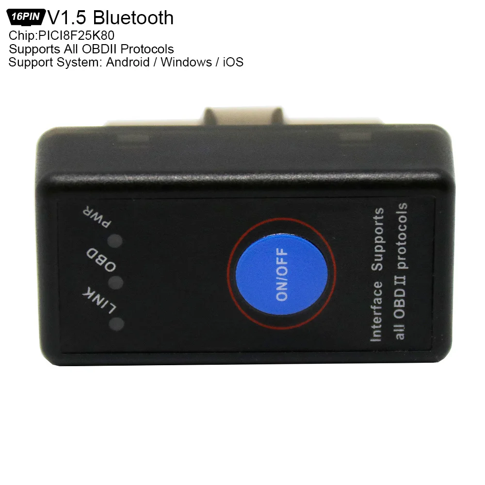 PIC18F25K80 ELM327 V1.5 obd2 Bluetooth сканер автоматический диагностический инструмент escaner automotriz для IOS Android Windows - Цвет: ELM327