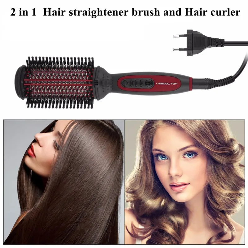 

Fast Electric straightener Brush Escova Alisadora Ceramic Hair Straightening Comb Flat Iron Digital Control Straight Brush