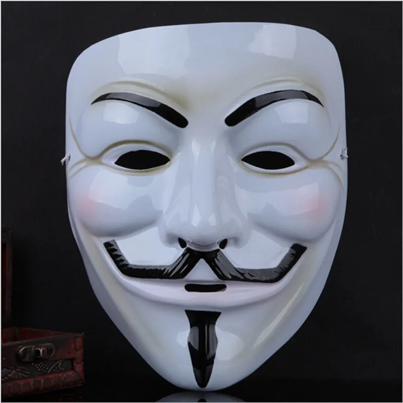 Вечерние Маски Косплей V-shape маски для лица Тема фильма Вендетта маска хакер гримаса для Хэллоуина Полнолицевые Вечерние Маски принадлежности