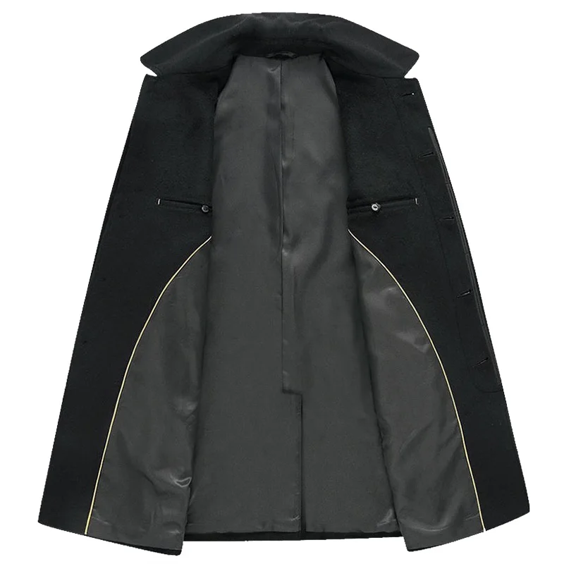 Новое модное Брендовое мужское Кашемировое Пальто однобортное длинное шерстяное пальто мужские повседневные приталенные черные пальто ветровка