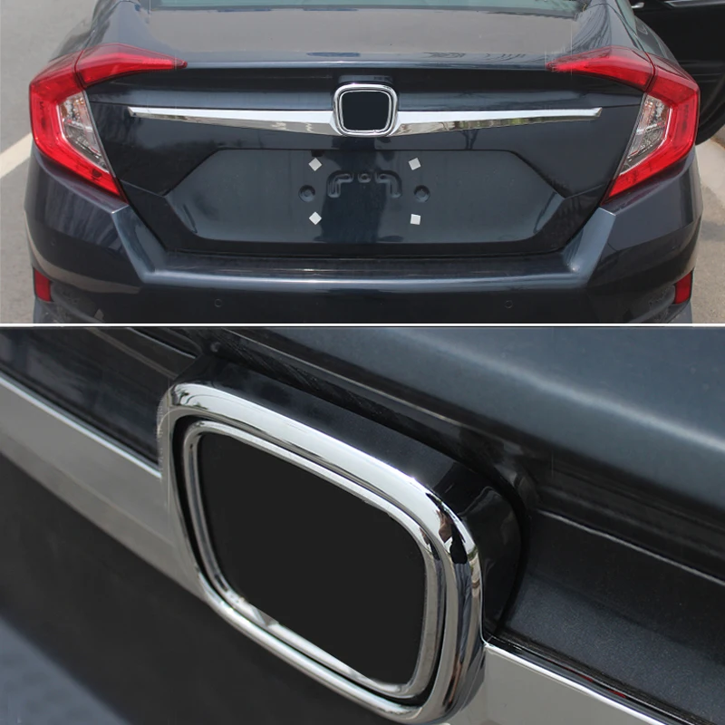 Для Honda Civic 10th Gen 4dr Sedan 2016 2017 2018 2019 ABS Хромированная Задняя Крышка багажника