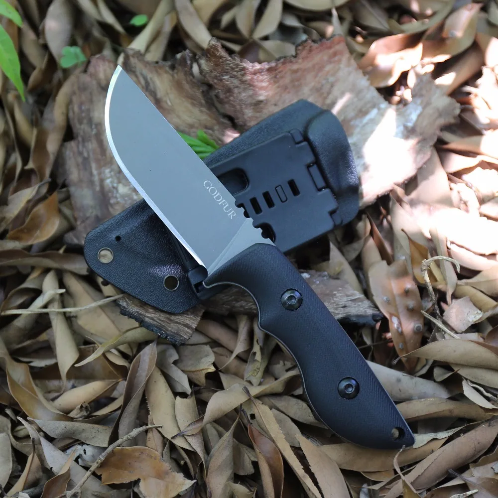 

GODFUR Outdoor straight knife tactics camping survival tool diving sharp fixed knife wild survival self-defense leggings knives