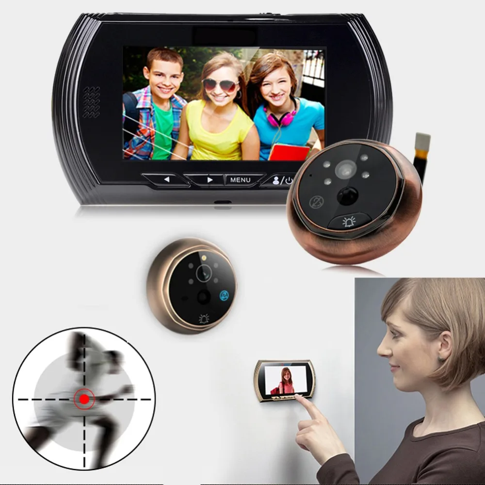 

4.3 Inch LCD Screen Motion Detection Door Peephole Camera Photo Video Peephole Viewer Door Camera Night Vision