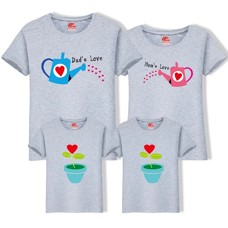 

T-shirt for mother father baby family look cotton tee top family matching shirt short sleeve 9 color mommy and me outfit clothes