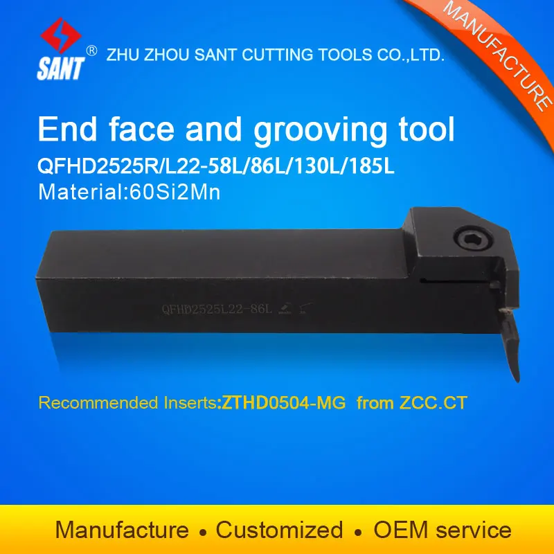 

Surface Grooving tools black tool holder QFHD2525L22-86L with inserts ZTHD0504-MG