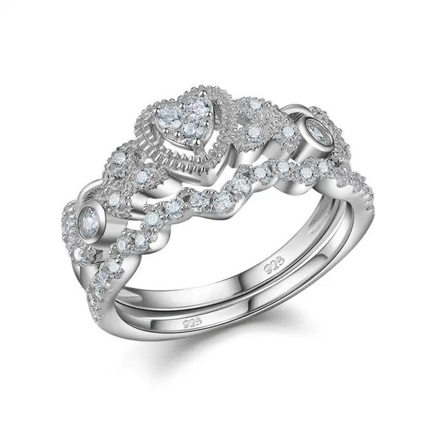 newshe new arrival heart shape wedding ring sets engagement band classic fashion jewelry for women gift - Heart Shaped Wedding Ring Sets newshe new arrival heart shape wedding ring sets engagement band classic fashion jewelry for women gift - Heart Shaped Wedding Ring Sets