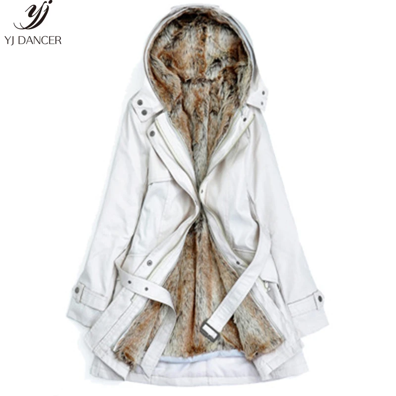 

2018 Fashion New High quality female Winter Wear Loose Long Coat With Hood Removable Liner Thick Women's Warm Cotton Coat H072