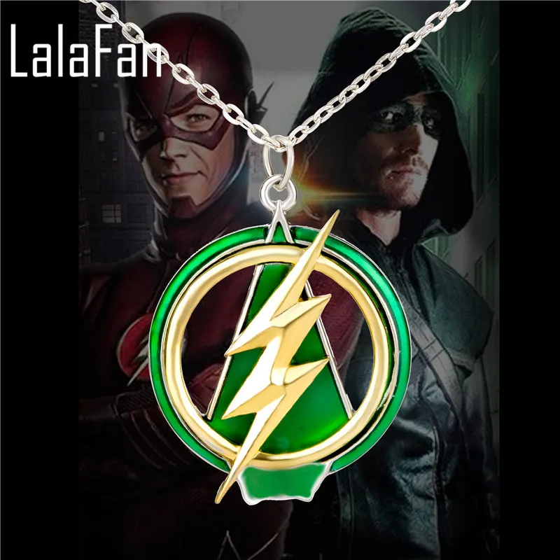 2016 New The Flash And Arrow Pendant Necklace For Men Women Green