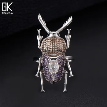 

GODKI Trendy Scorpion Insect Finger Rings for women Wedding Multicolor Cubic Zircon Dubai Bridal Ring Party