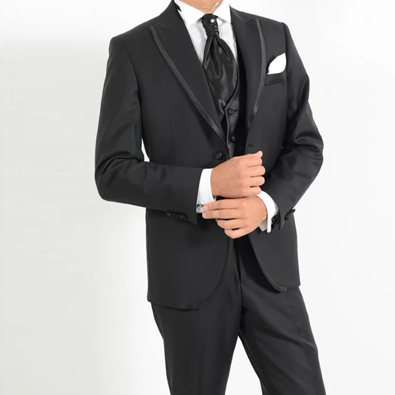 Костюм мужской костюм черный остроконечные лацканы костюмы для свадьбы выпускного вечера классический Блейзер Куртка homecoming terno Красивый