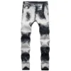 Jean de motard imprimé plissé pour hommes, Slim, Slim, déchiré, trous, fermetures éclair, rétro, pantalon en Denim ► Photo 3/6