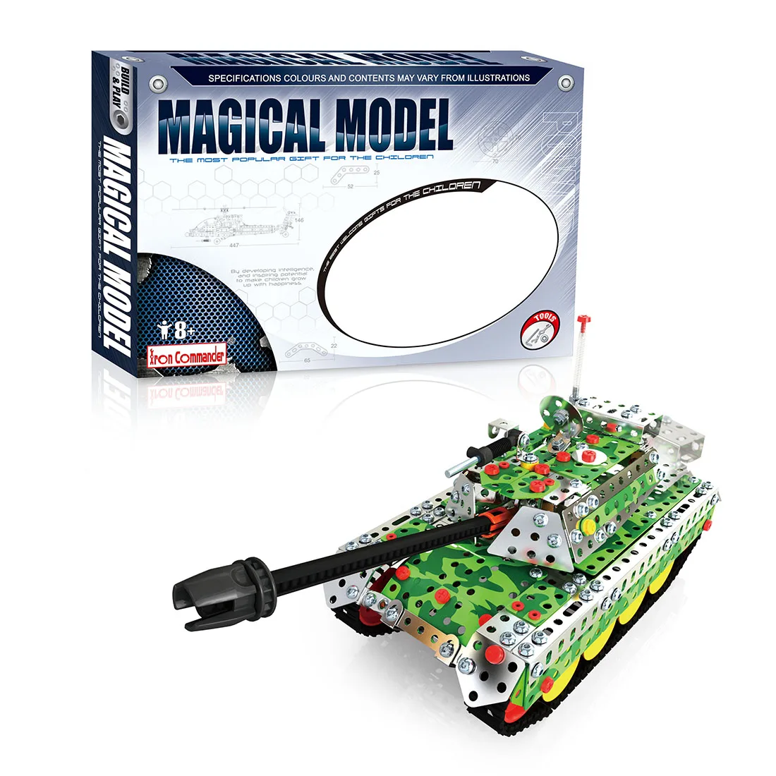 

Tank Shape Metal Assembly Building Blocks DIY Steam Stem Toy Construction Engineering Kits Christmas Gift Toys For Kid