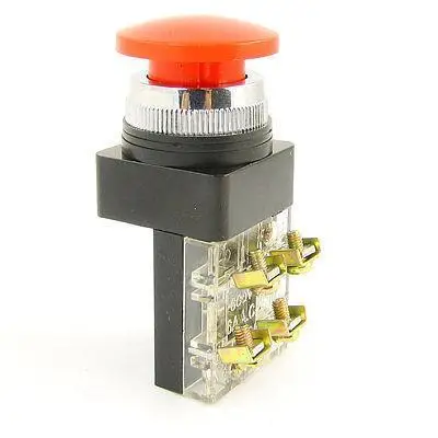 Красный гриб головка мгновенный привод SPST кнопочный переключатель 250V AC 6Amp |
