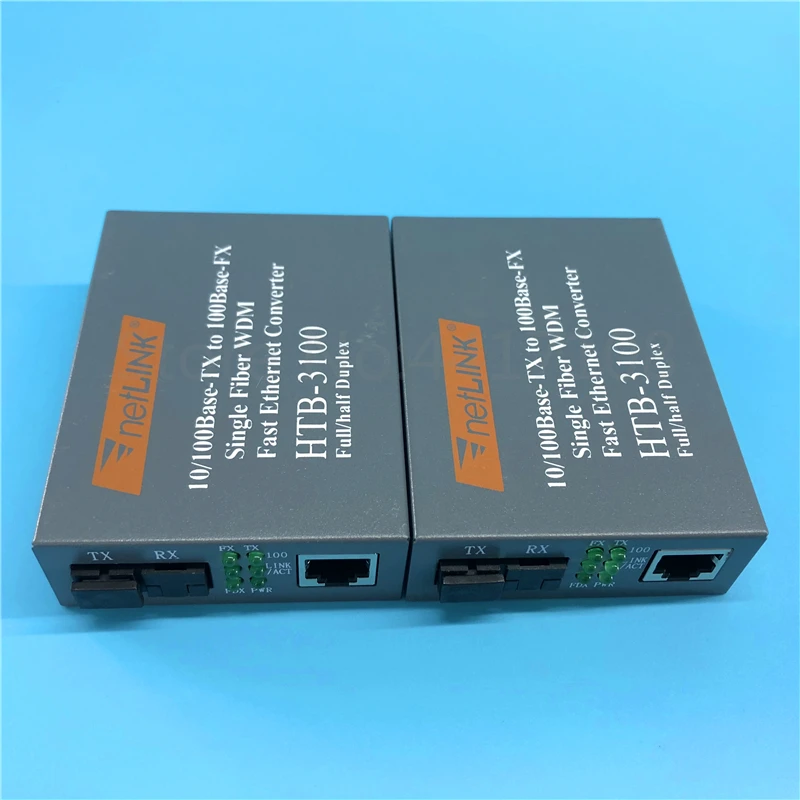 Fiber Optical Media Converter 10//100Mbps RJ45 Single Mode Converter 25KM HOT