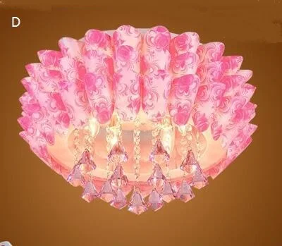 Современная простая Светодиодная потолочная лампа, круглая хрустальная лампа для спальни, теплая креативная романтическая лампа для комнаты TA9198 - Цвет корпуса: D