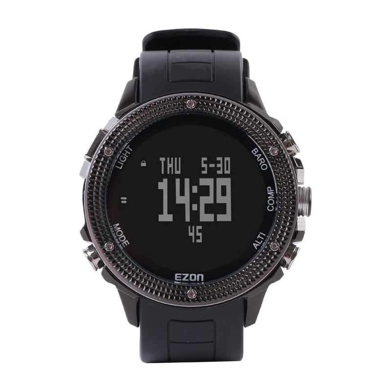 Men's Multi-Function 50M Waterproof Smart Professional Mountaineer Sports Watch H501 With Altimeter Barometer Thermometer  Black