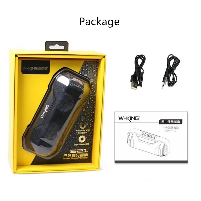 W-KING 10 Вт открытый Bluetooth динамик S21 водонепроницаемый IPX5 портативный беспроводной Велосипедный динамик с светодиодный светильник для мобильных телефонов