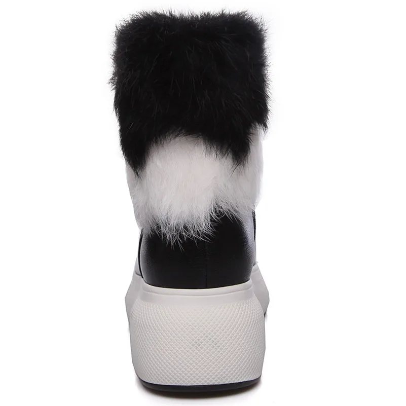 Zapatos Mujeres Genuino Cálido Tobillo Conasco Nieve Calidad Martin Cuero Otoño Invierno Mujer Corto Negro Alta De Botas Plataformas Zpvqd