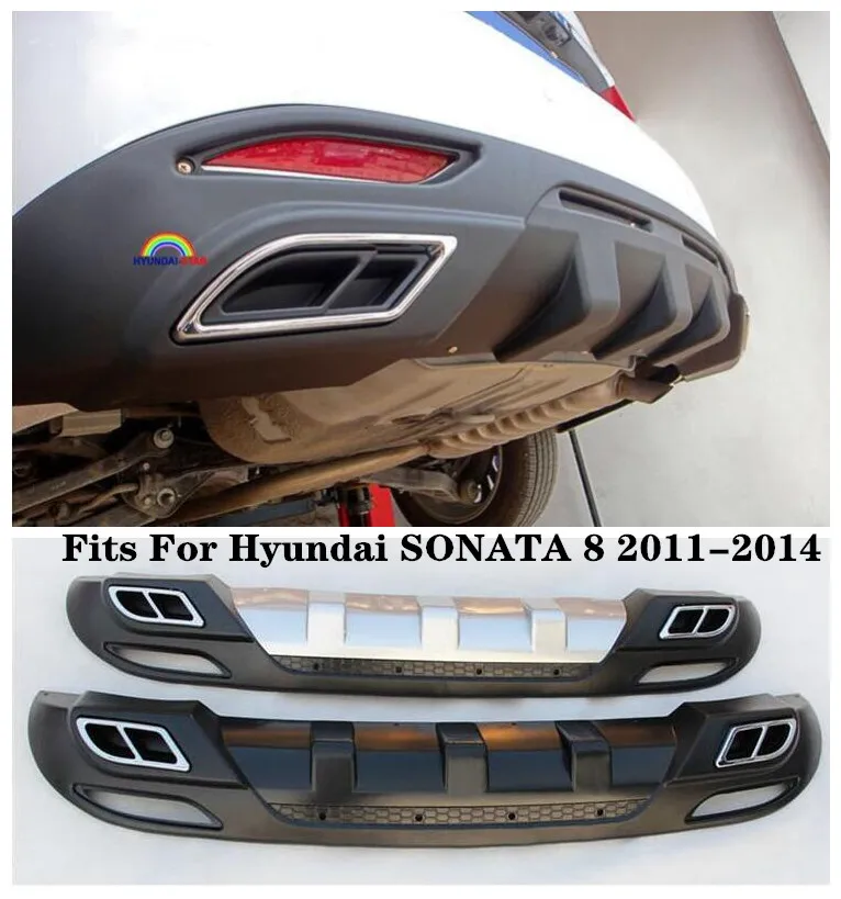 

High Quality PP Car Rear Bumper Lip Spoiler Diffuser Cover Fits For Hyundai SONATA 2011 2012 2013 2014 BY EMS