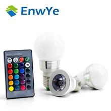 EnwYe E27 E14 светодиодный RGB лампа AC110V 220V 3W 5W точечный светильник с регулируемой яркостью волшебный праздник RGB светильник ing+ ИК пульт дистанционного управления 16 цветов