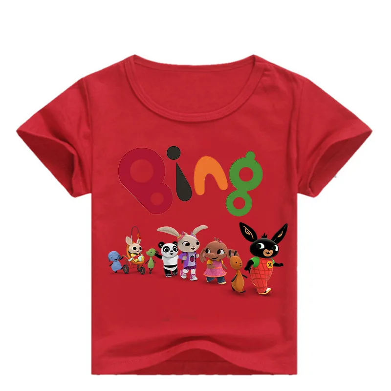 Детская забавная футболка с рисунком кролика и кролика; милые летние топы для маленьких мальчиков и девочек; детская повседневная одежда