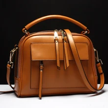 Women’s genuine leather handbag small bags portable one shoulder cross-body bag fashion trend vintage brief