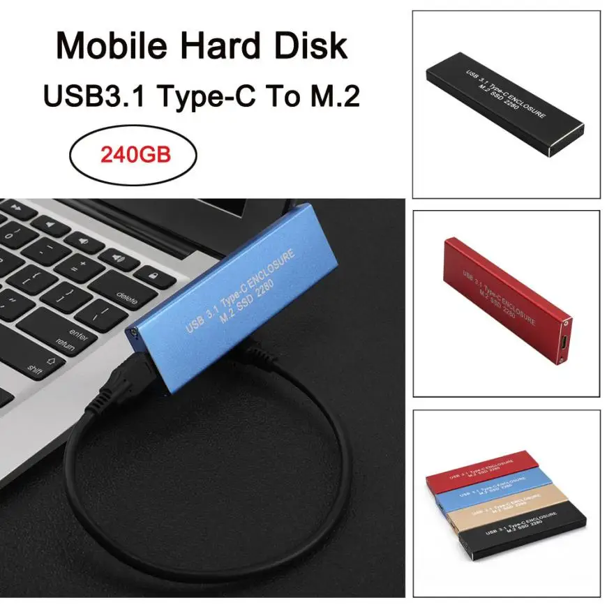 

USB Flash Memory Card 240GB Mobile Hard Disk USB 3.1 To M.2 Flash Disk U Disk Read-370MB/S Write-390MB/S 18Jun11