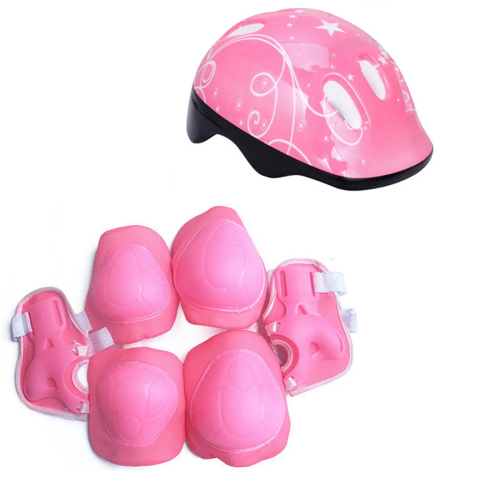

7 Pcs Kid Child Roller Skating Bike Helmet Knee Wrist Guard Elbow Pad Set for Bicycle Helmet Protection Safety Guard Cycling Pad