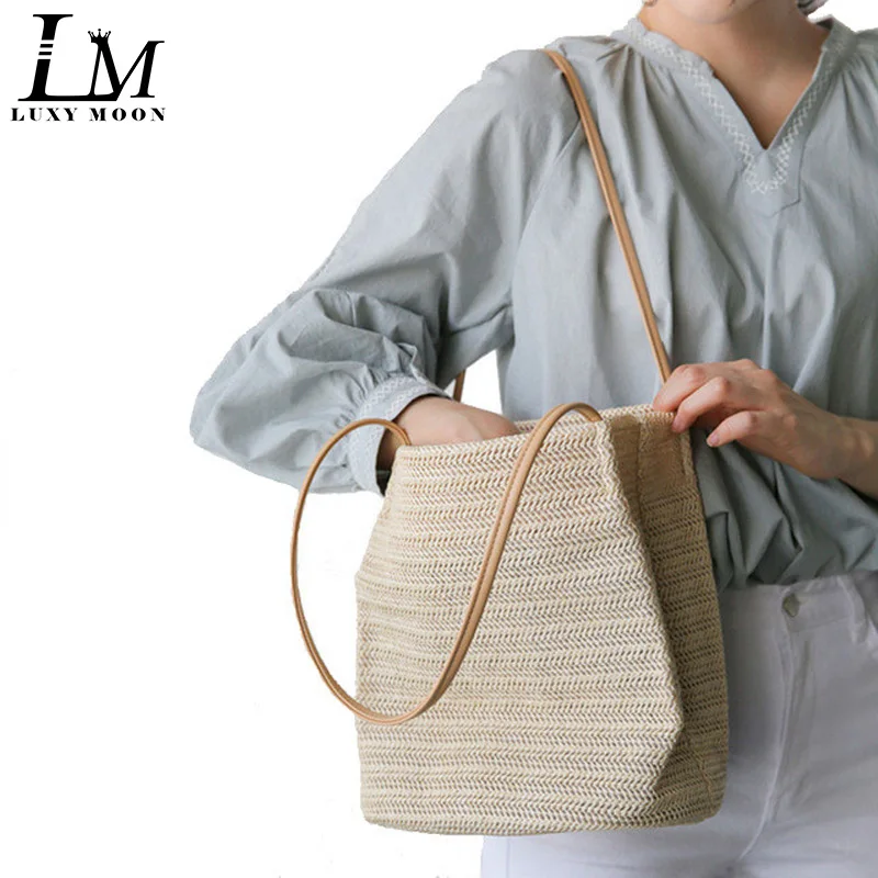 

New Embroidery Crossbody Shoulder Bags Fashion Women Messenger Bags Ladies Small Beach Tote Causal Handbags Straw Bag Bolso