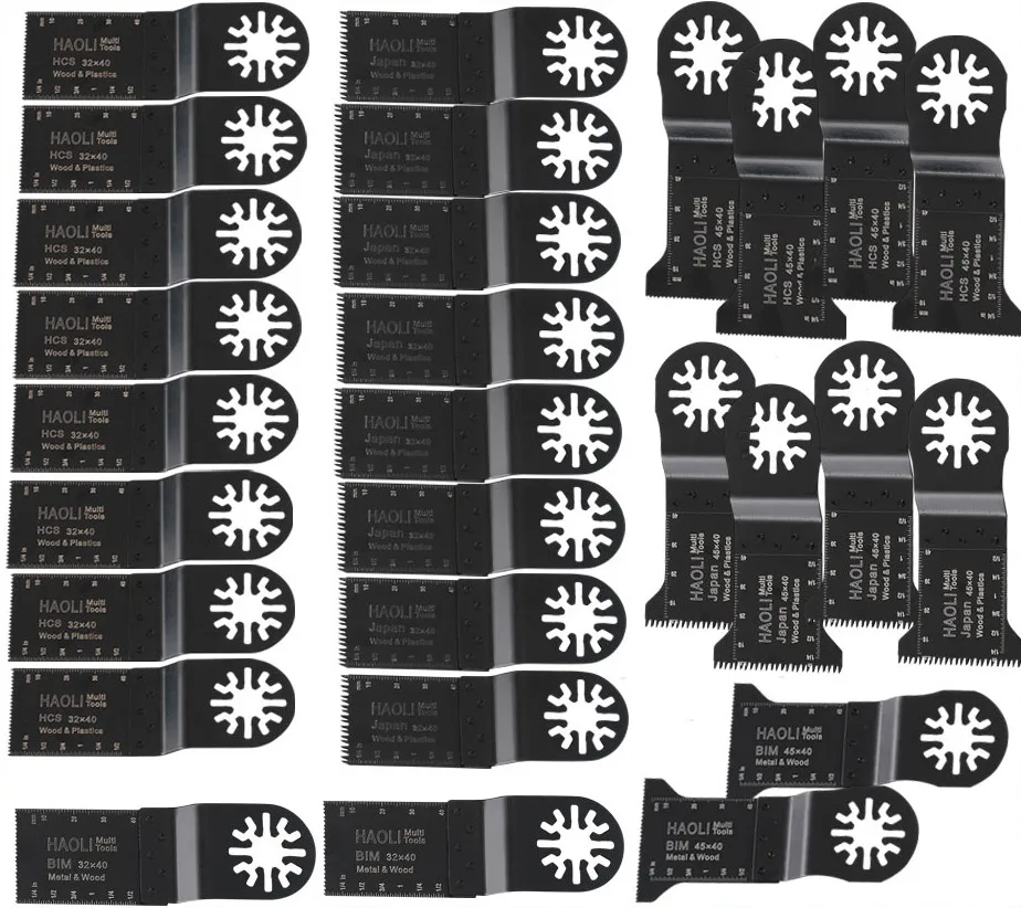 

28 pcs oscillating multi tool saw blades for multifunction electric tool accessories as Fein multimaster,Dremel ,metal cutting