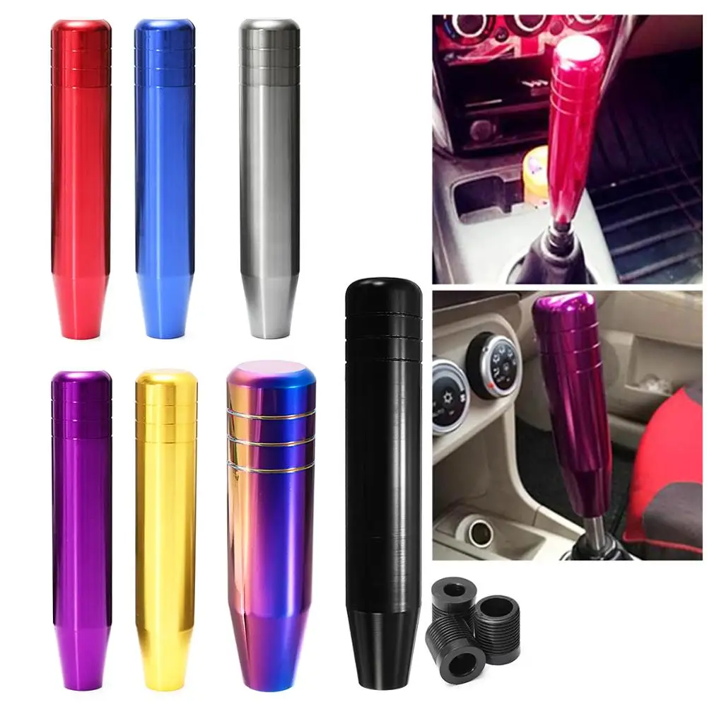 

18cm Length Aluminum Racing Car Manual Gear Shift Knob Stick Shifter Lever With 3 Adapter M8/M10/M12 UniversaL