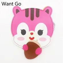 Want Go Cute Cartoon Squirrel Children Coin Purses Casual Ladies Leather Coin Storage Pouch Small Zipper Money Bags Mini Wallet