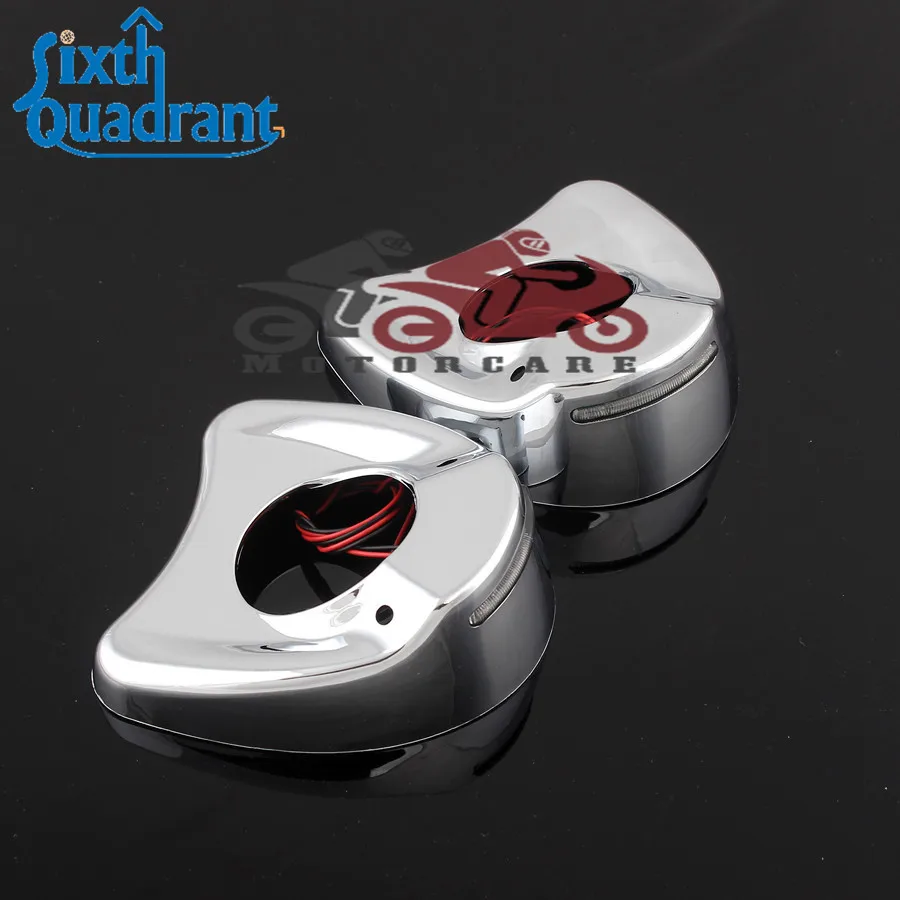 

Chrome Fairing Side Mirror LED White light Cover Shell for Harley Electra Glide CVO Ultra Classic 1996-2016