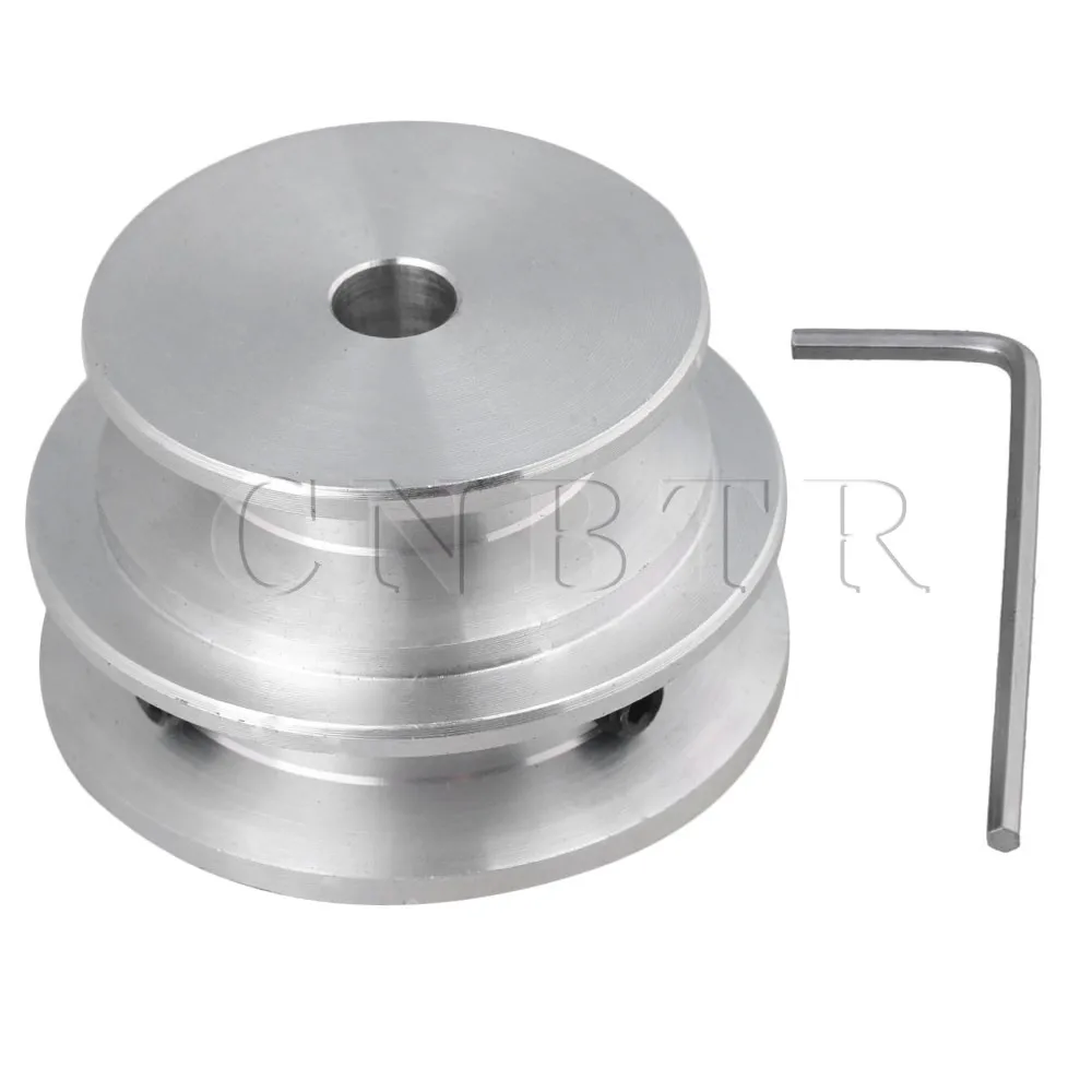 CNBTR Silver Aluminum 2 Step Groove Fixed Bore Pulley 50x8x30MM for Round Belt in Pulleys from