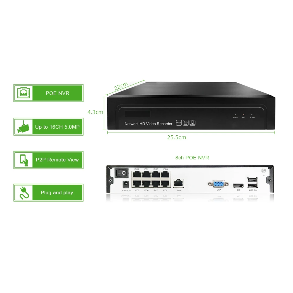 Skup 8ch 5MP POE zestaw H.265 System CCTV bezpieczeństwa do 16ch NVR zewnątrz wodoodporna kamera ip nadzoru alarmu wideo P2P G. Craftsman