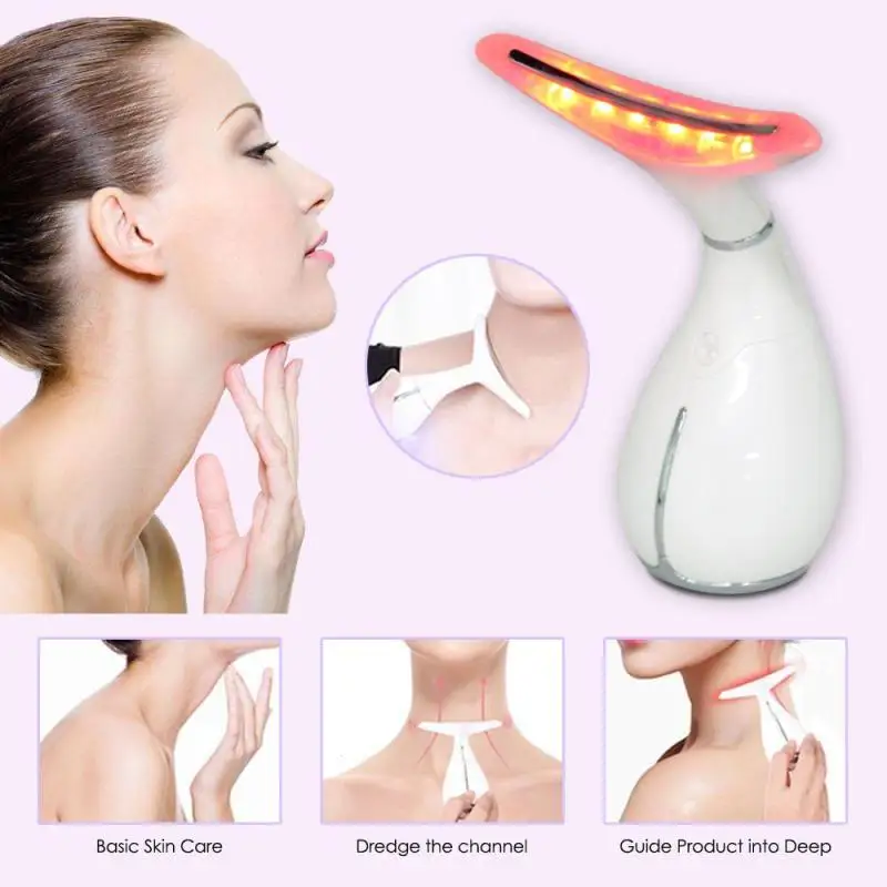 

1Pc Neck Face-lift LED Photon Frequency Vibration Therapy Beauty Tool For Face Lifting Magnetic Instrument Wrinkle Remove D3