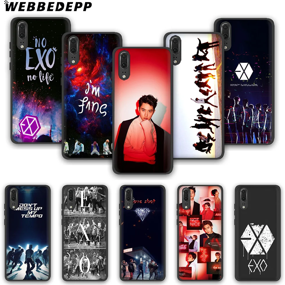 

WEBBEDEPP EXO Cool TPU phone case for Huawei P10 P20 P30 Lite Pro Y6 Y7 prime 2018 Y9 2019